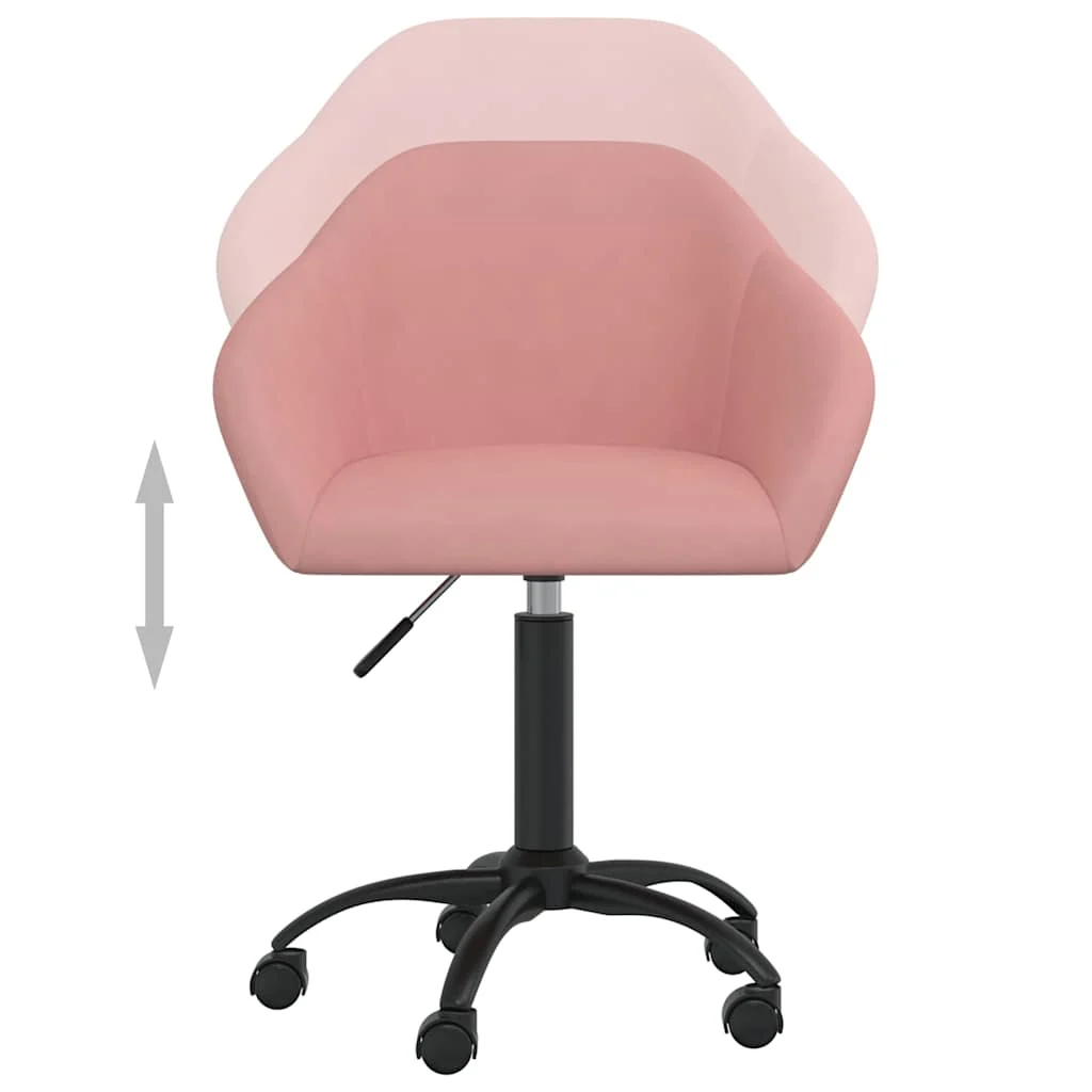 Chaise pivotante de bureau 63 x 56 x 92 cm rose velours – vue de dessus