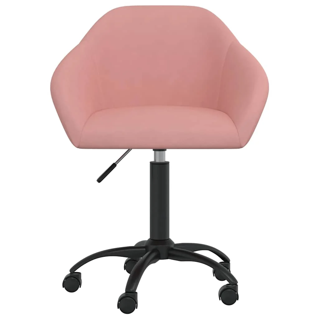 Chaise pivotante de bureau 63 x 56 x 92 cm rose velours – vue de face