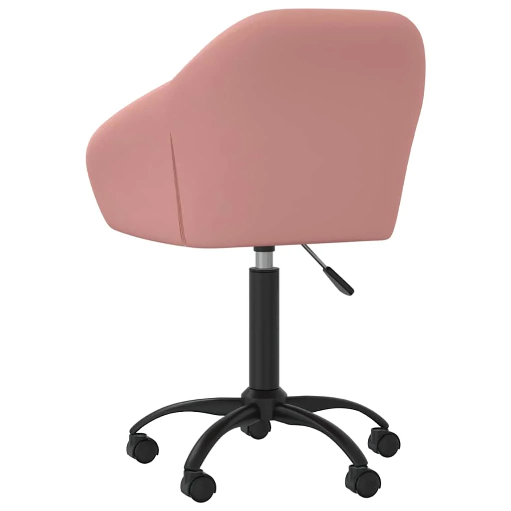 Chaise pivotante de bureau 63 x 56 x 92 cm rose velours – vue de détail