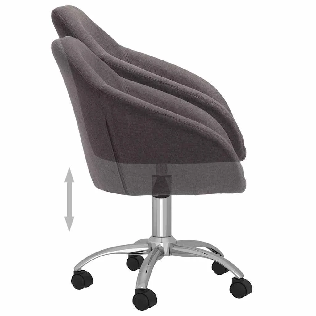 Chaise pivotante de bureau 63 x 56 x 92 cm taupe tissu – vue de dessus
