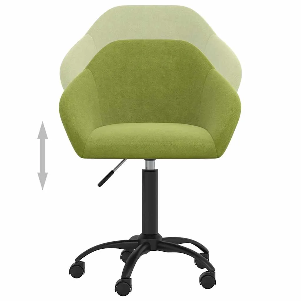 Chaise pivotante de bureau 63 x 56 x 92 cm vert clair velours – vue de dessus