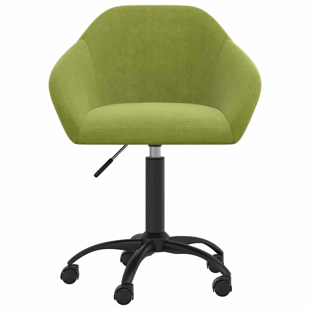 Chaise pivotante de bureau 63 x 56 x 92 cm vert clair velours – vue de face