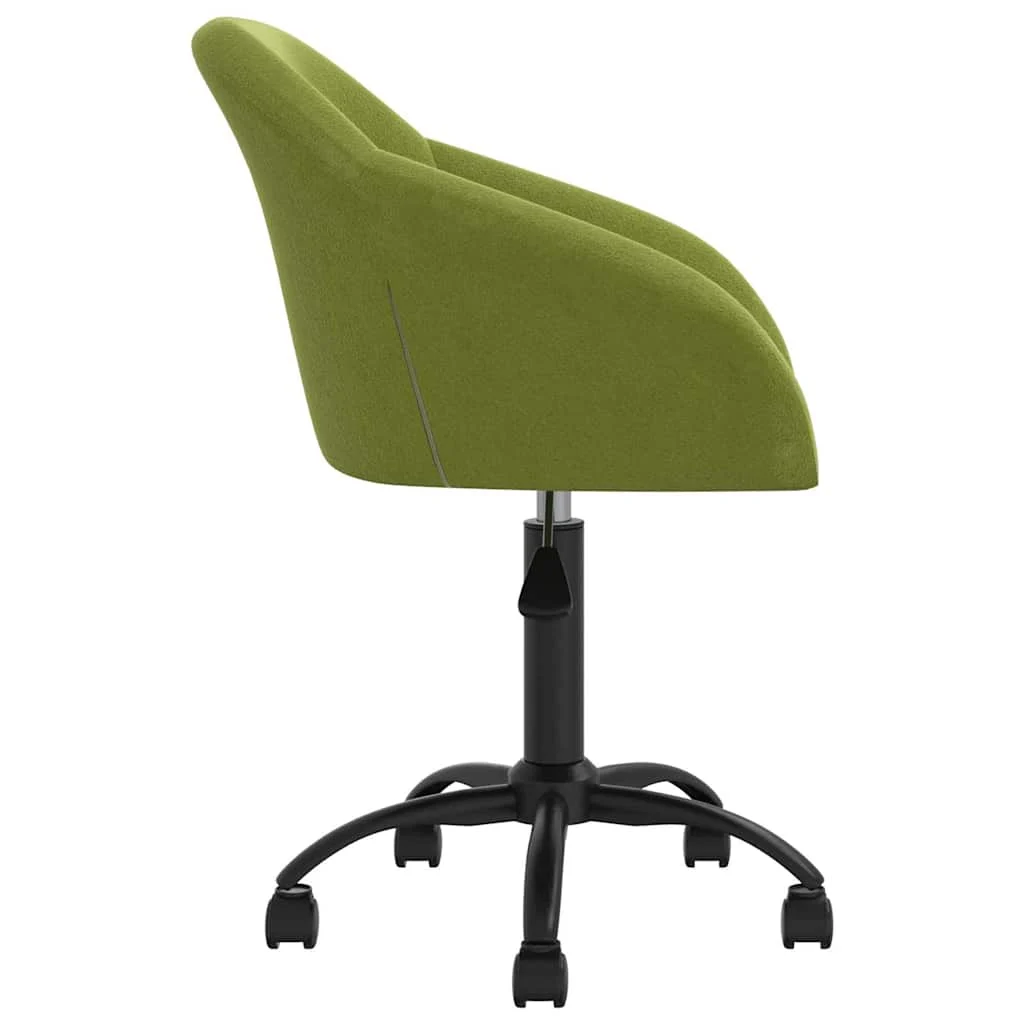 Chaise pivotante de bureau 63 x 56 x 92 cm vert clair velours – vue de côté