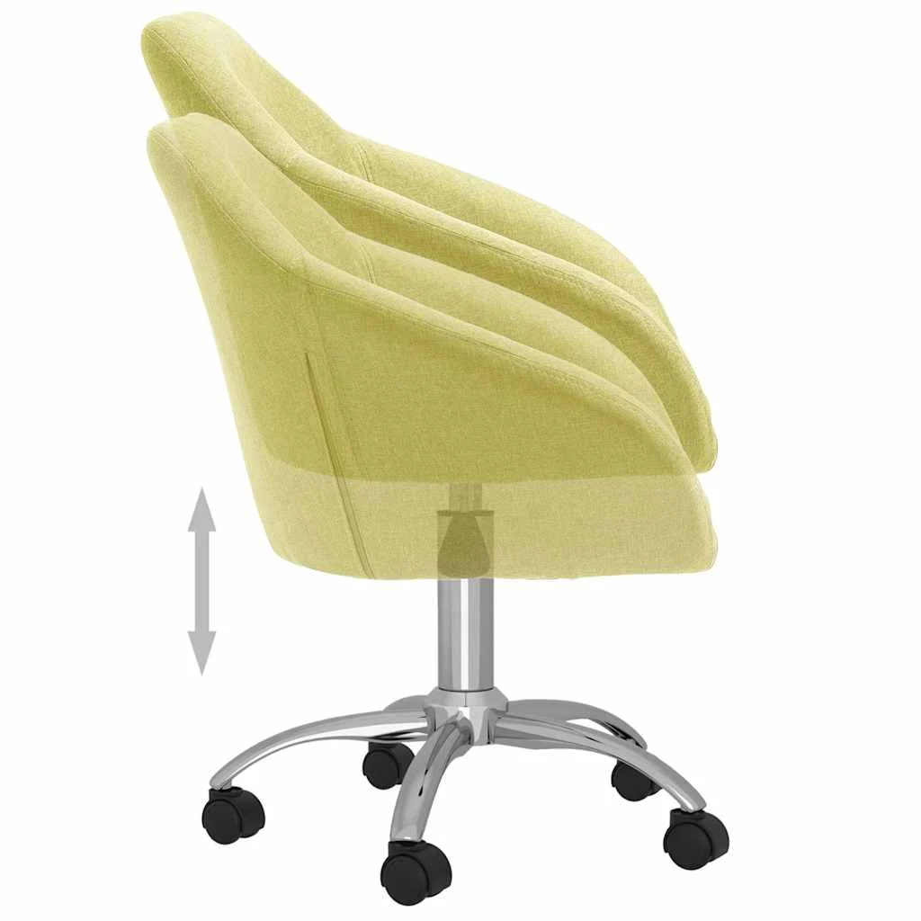 Chaise pivotante de bureau 63 x 56 x 92 cm vert tissu – vue de dessus