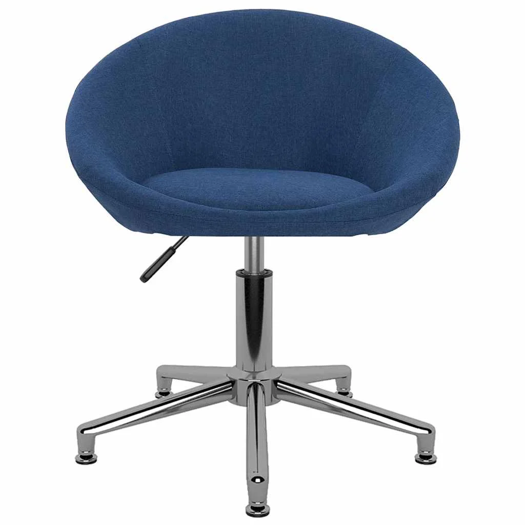 Chaise pivotante de bureau 66,5 x 58,5 x 80 cm bleu tissu – vue de face
