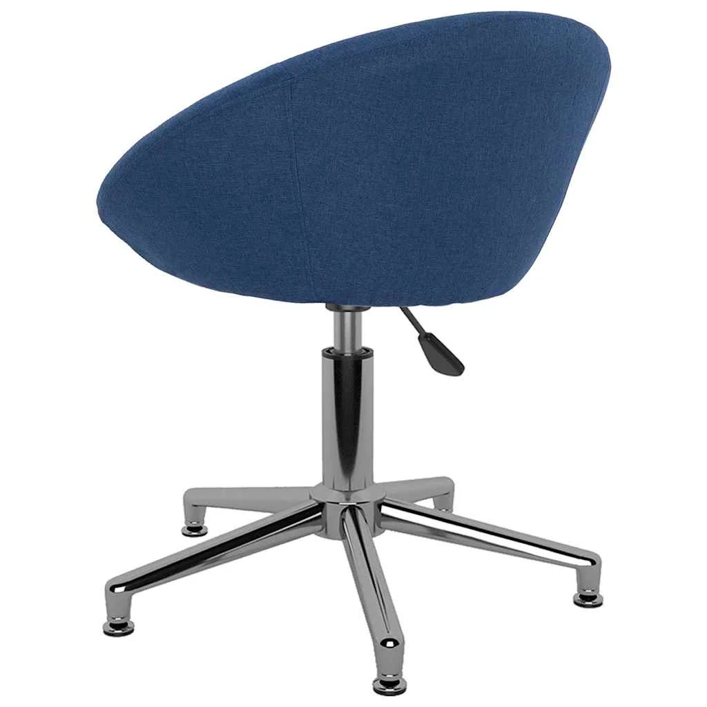 Chaise pivotante de bureau 66,5 x 58,5 x 80 cm bleu tissu – vue de côté