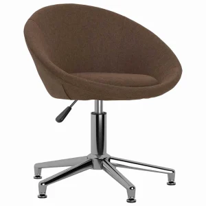 Chaise pivotante de bureau 66,5 x 58,5 x 80 cm brun tissu – vue d’ensemble
