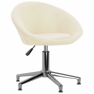 Chaise pivotante de bureau 66,5 x 58,5 x 80 cm crème tissu – vue d’ensemble