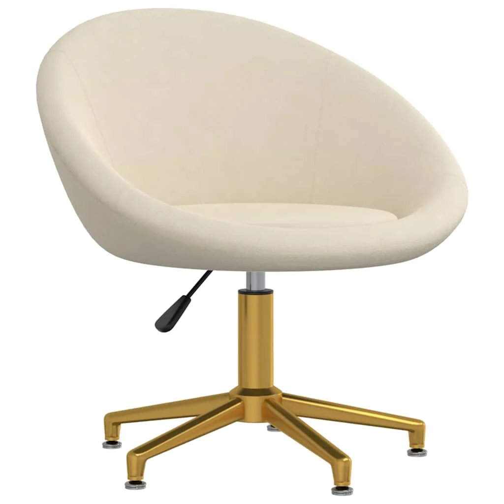 Chaise pivotante de bureau 66,5 x 58,5 x 80 cm crème velours – vue d’ensemble