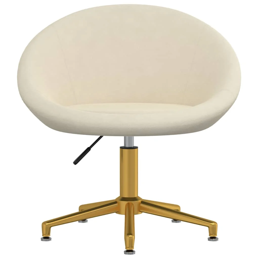 Chaise pivotante de bureau 66,5 x 58,5 x 80 cm crème velours – vue de face