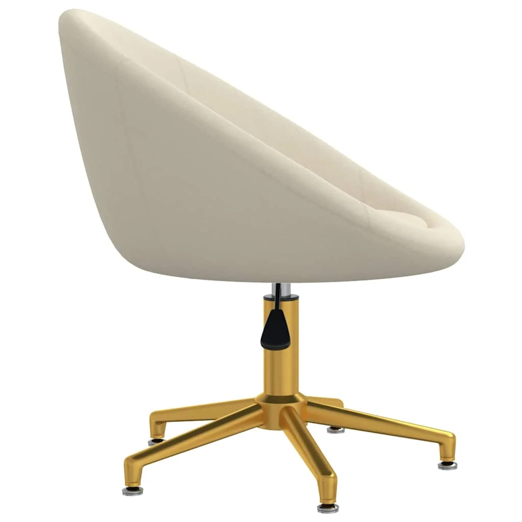 Chaise pivotante de bureau 66,5 x 58,5 x 80 cm crème velours – vue de côté