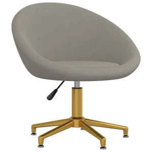 Chaise pivotante de bureau 66,5 x 58,5 x 80 cm gris clair velours – vue d’ensemble