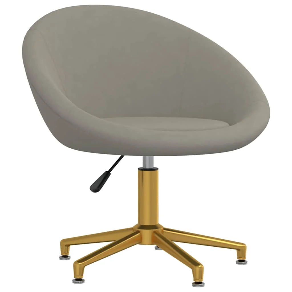 Chaise pivotante de bureau 66,5 x 58,5 x 80 cm gris clair velours – vue d’ensemble