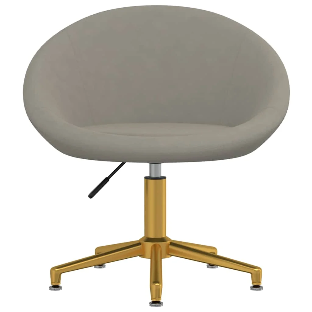 Chaise pivotante de bureau 66,5 x 58,5 x 80 cm gris clair velours – vue de face