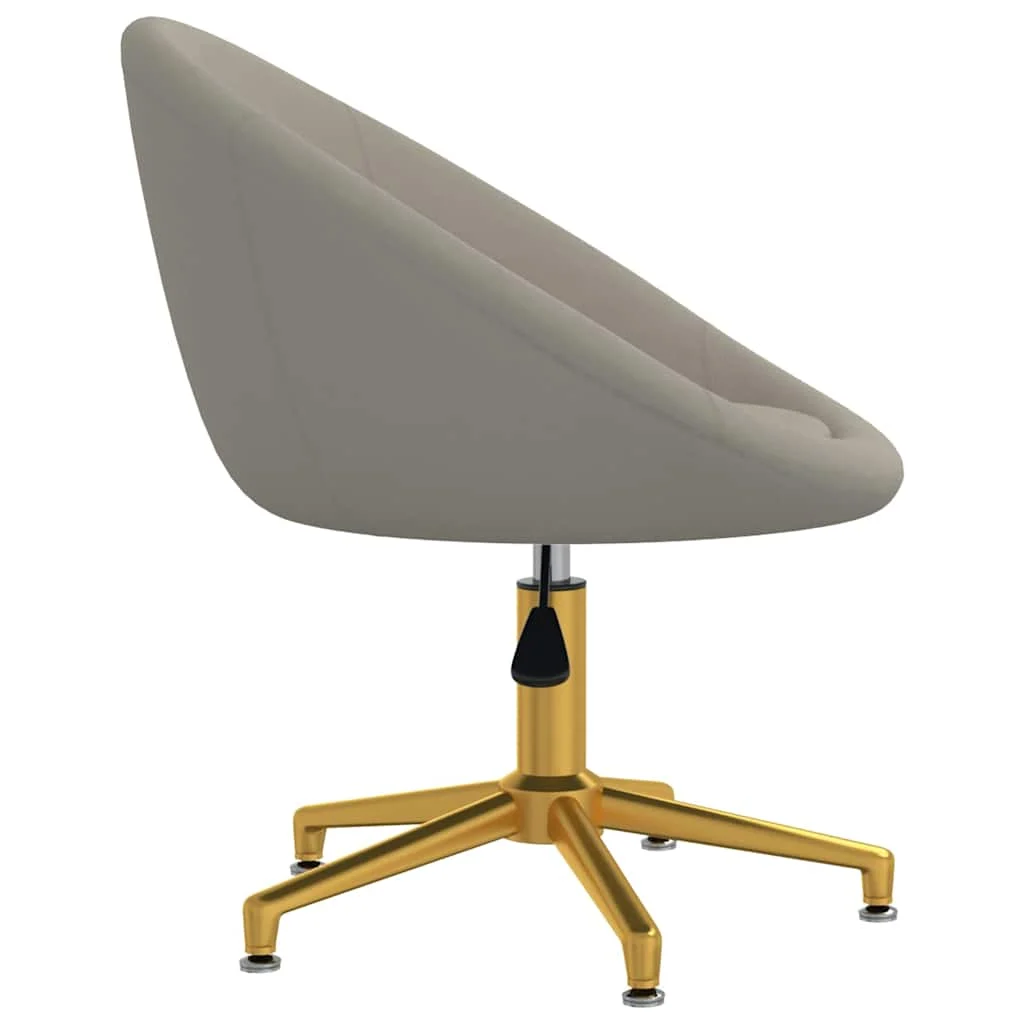 Chaise pivotante de bureau 66,5 x 58,5 x 80 cm gris clair velours – vue de côté