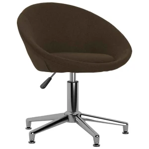 Chaise pivotante de bureau 66,5 x 58,5 x 80 cm marron foncé tissu – vue d’ensemble