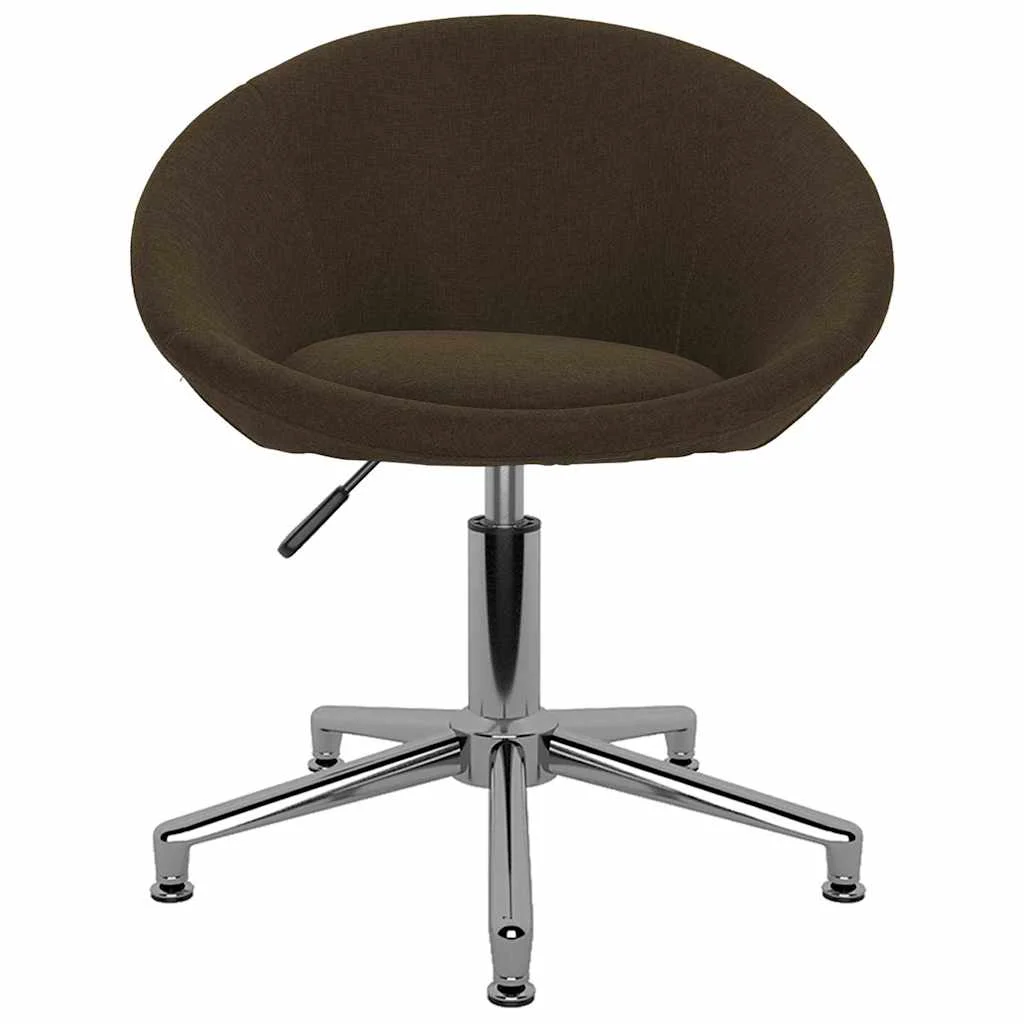 Chaise pivotante de bureau 66,5 x 58,5 x 80 cm marron foncé tissu – vue de face