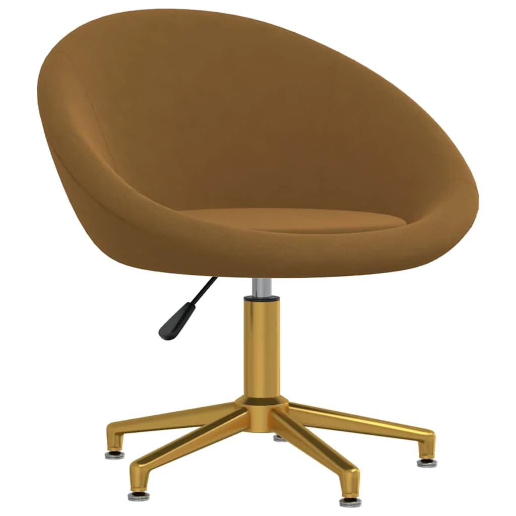 Chaise pivotante de bureau 66,5 x 58,5 x 80 cm marron velours – vue d’ensemble