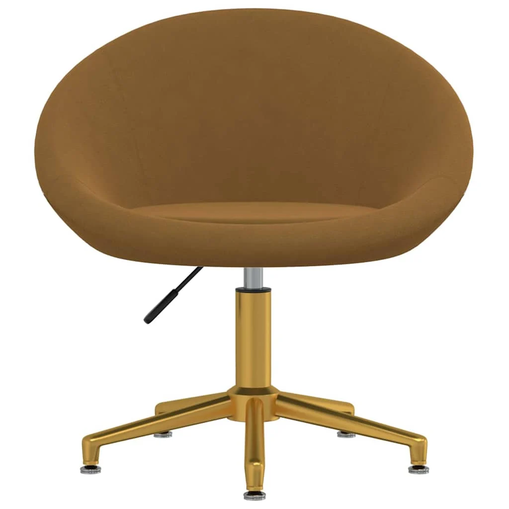 Chaise pivotante de bureau 66,5 x 58,5 x 80 cm marron velours – vue de face