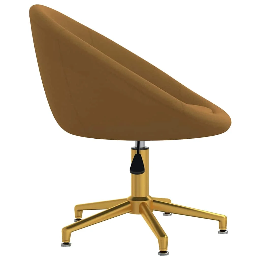 Chaise pivotante de bureau 66,5 x 58,5 x 80 cm marron velours – vue de côté