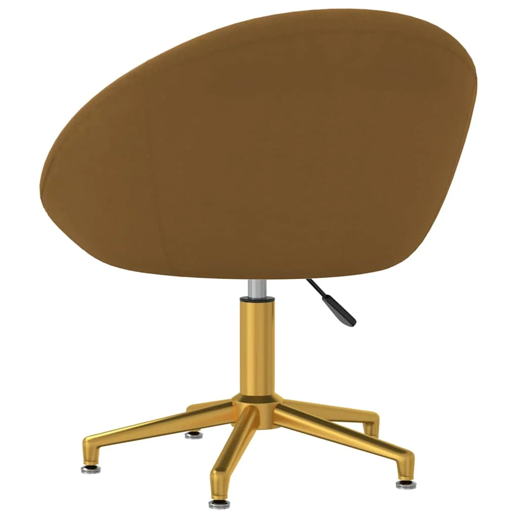 Chaise pivotante de bureau 66,5 x 58,5 x 80 cm marron velours – vue de détail