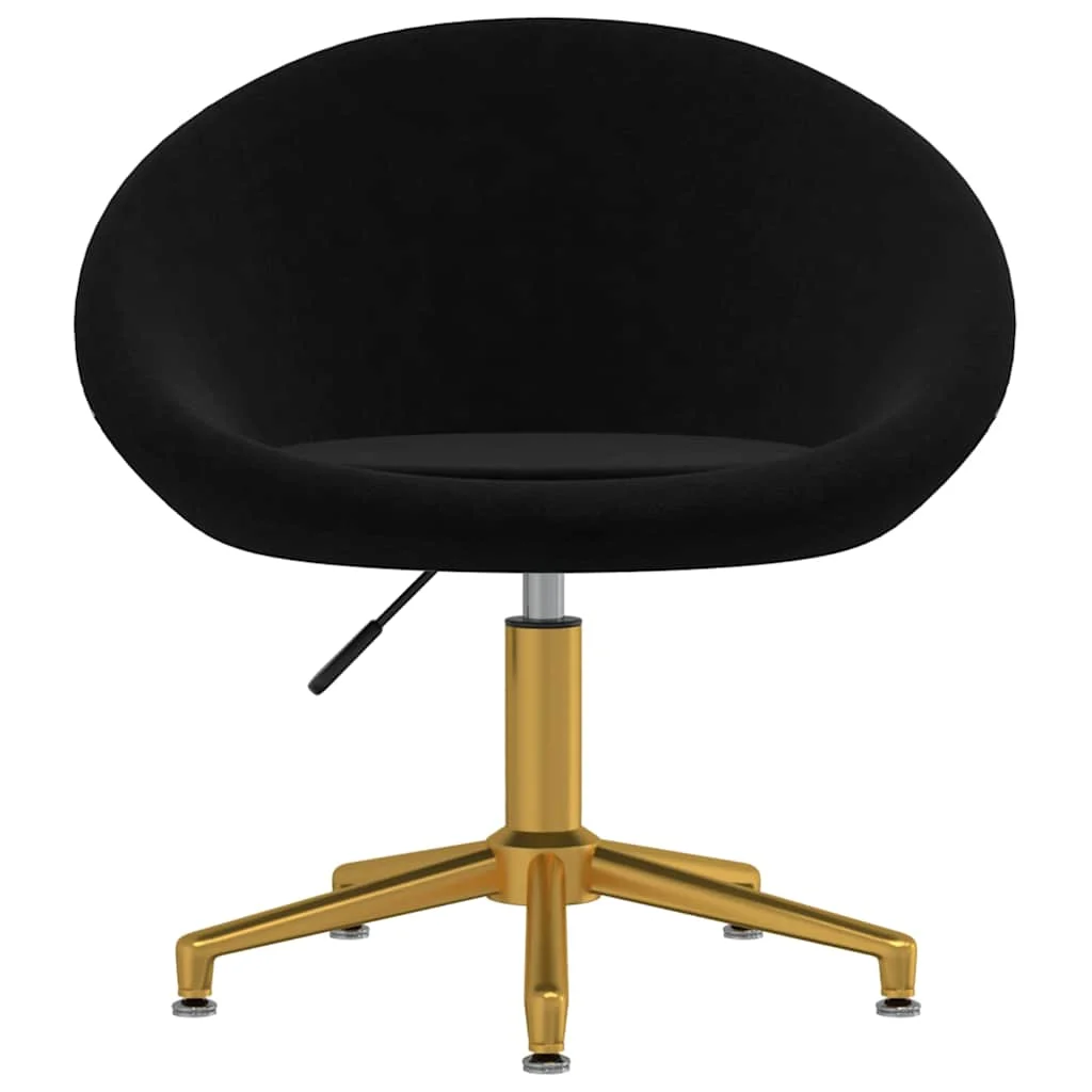 Chaise pivotante de bureau 66,5 x 58,5 x 80 cm noir velours – vue de face