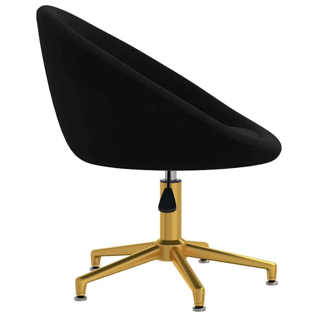 Chaise pivotante de bureau 66,5 x 58,5 x 80 cm noir velours – vue de côté