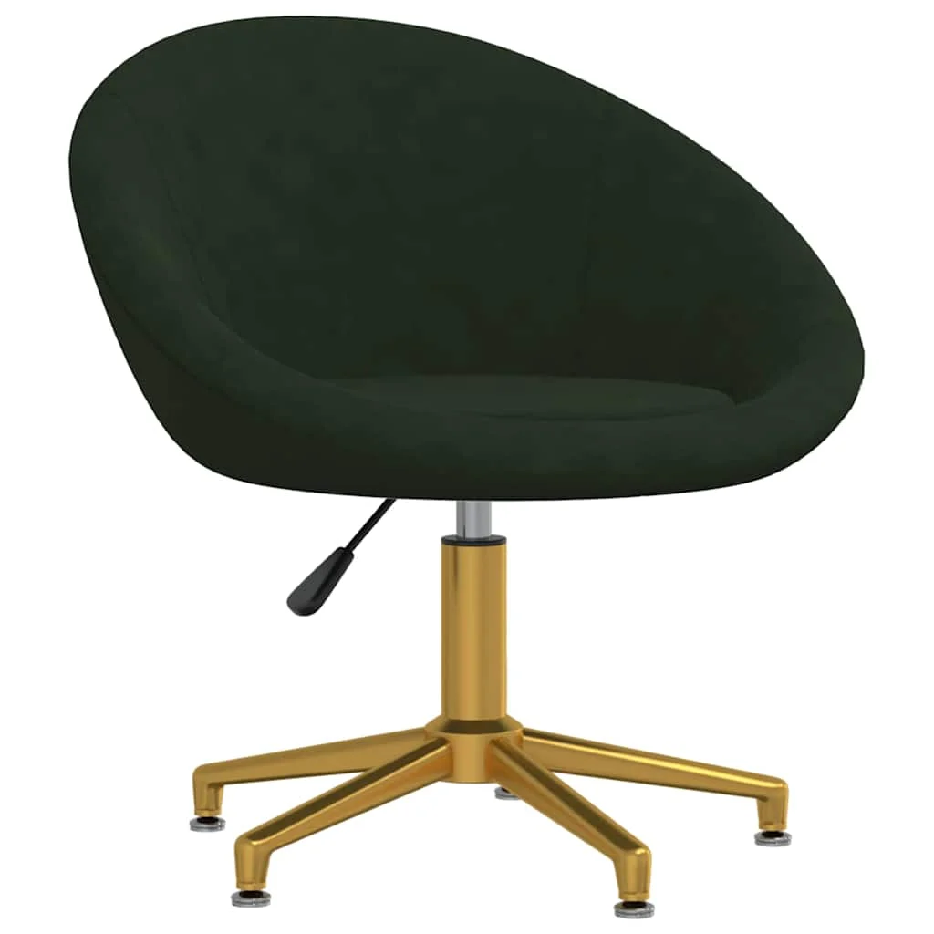 Chaise pivotante de bureau 66,5 x 58,5 x 80 cm vert foncé velours – vue d’ensemble