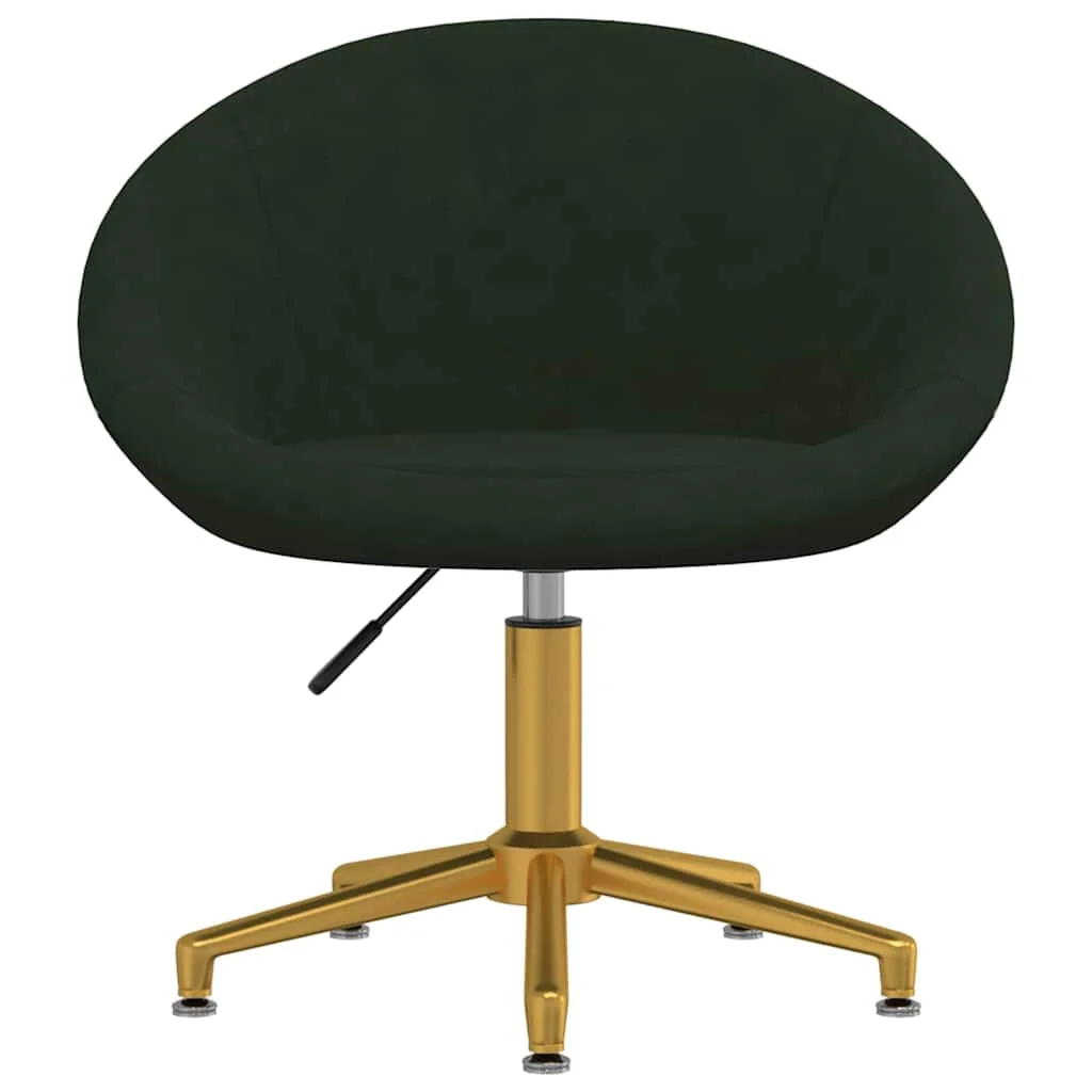 Chaise pivotante de bureau 66,5 x 58,5 x 80 cm vert foncé velours – vue de face