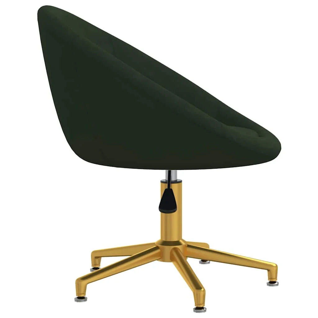 Chaise pivotante de bureau 66,5 x 58,5 x 80 cm vert foncé velours – vue de côté
