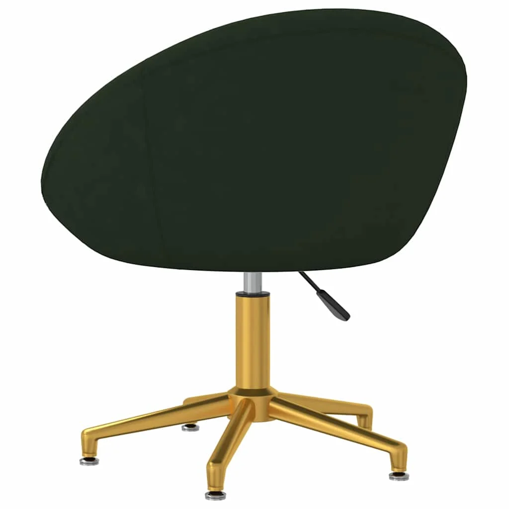 Chaise pivotante de bureau 66,5 x 58,5 x 80 cm vert foncé velours – vue de détail