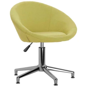 Chaise pivotante de bureau 66,5 x 58,5 x 80 cm vert tissu – vue d’ensemble