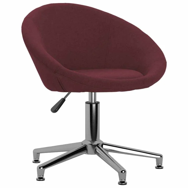 Chaise pivotante de bureau 66,5 x 58,5 x 80 cm violet tissu – vue d’ensemble