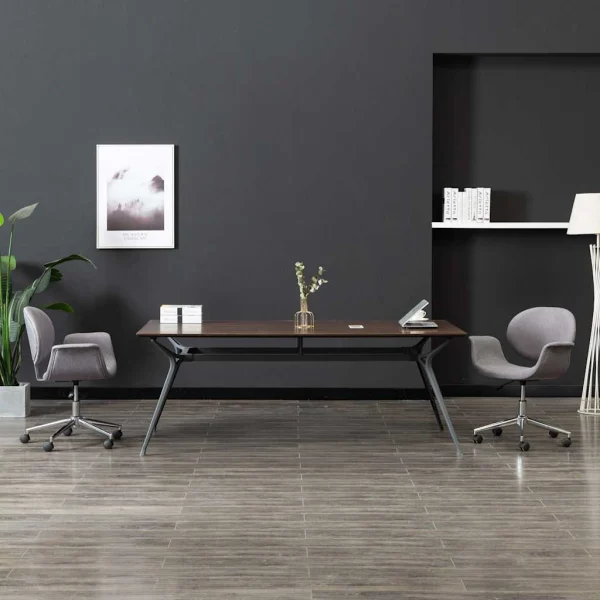 Chaise pivotante de bureau 67 x 62 x 87,5 cm gris clair tissu – vue d’ensemble