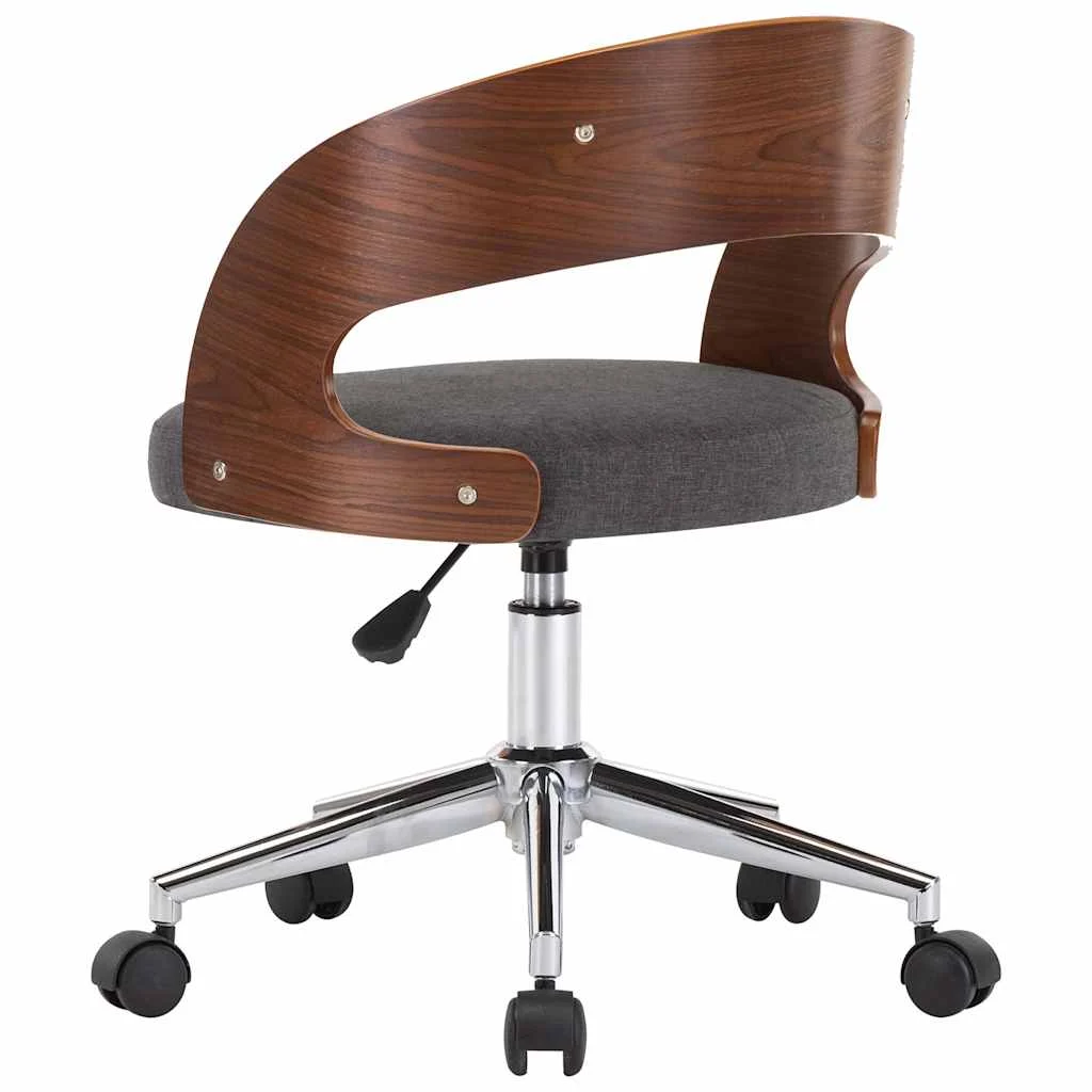 Chaise pivotante de bureau Bois courbé 48 x 53 x 74,5 cm gris tissu – vue en situation