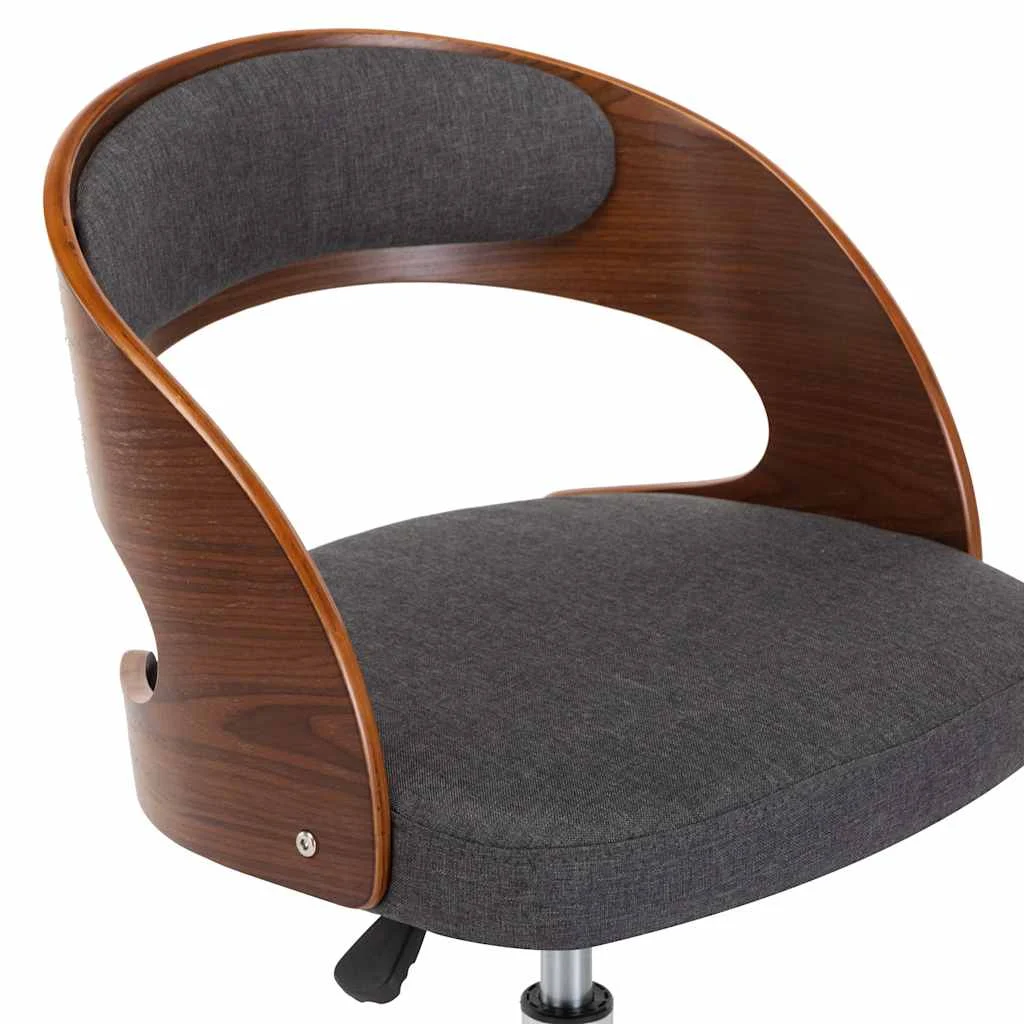 Chaise pivotante de bureau Bois courbé 48 x 53 x 74,5 cm gris tissu – vue de dessus