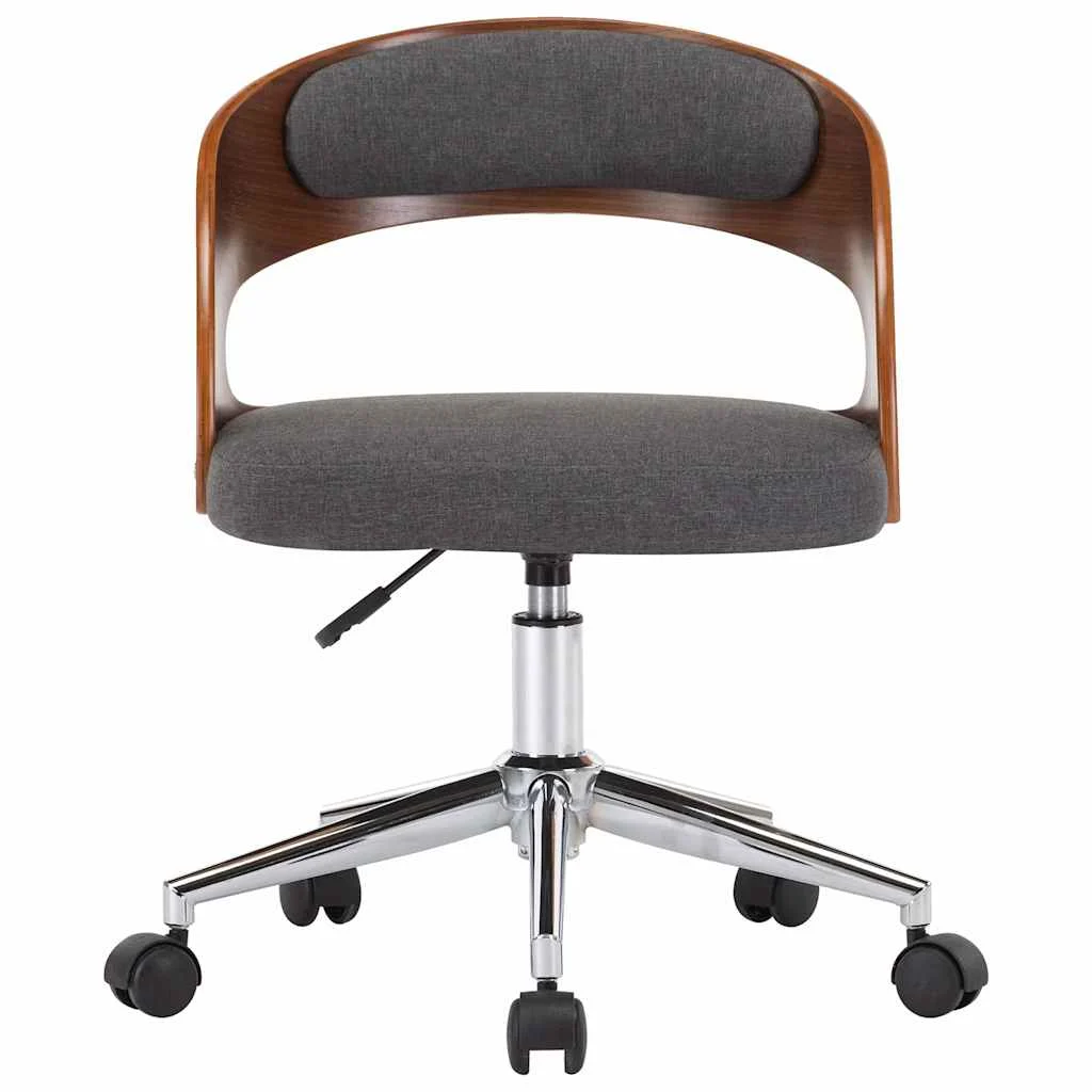 Chaise pivotante de bureau Bois courbé 48 x 53 x 74,5 cm gris tissu – vue de côté