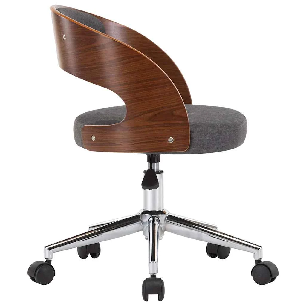 Chaise pivotante de bureau Bois courbé 48 x 53 x 74,5 cm gris tissu – vue de détail