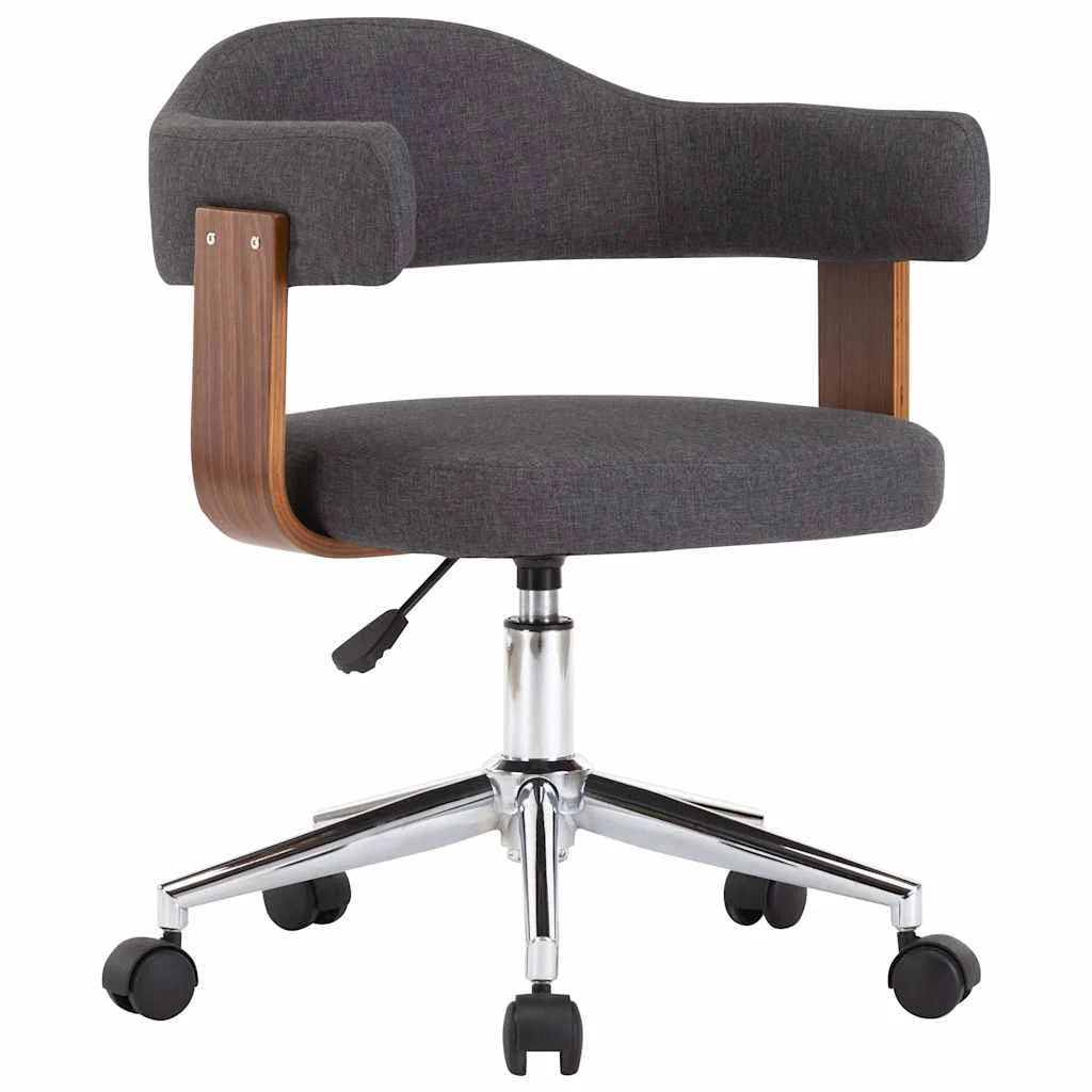 Chaise pivotante de bureau Bois courbé 55 x 50 x 78 cm gris tissu – vue d’ensemble