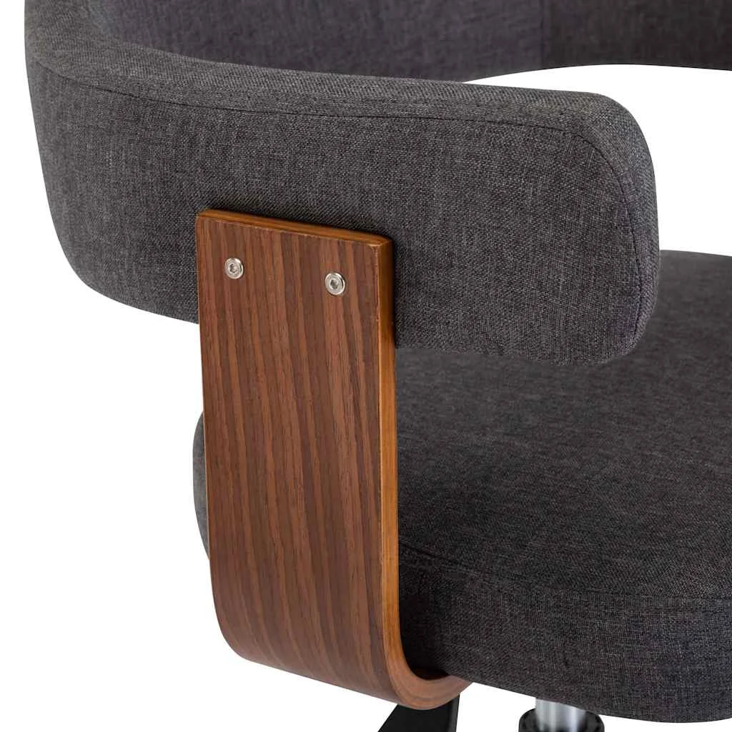 Chaise pivotante de bureau Bois courbé 55 x 50 x 78 cm gris tissu – vue de détail