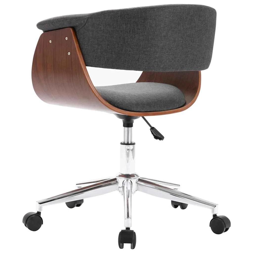 Chaise pivotante de bureau Bois courbé 59,5 x 58 x 74 cm gris tissu – vue de détail