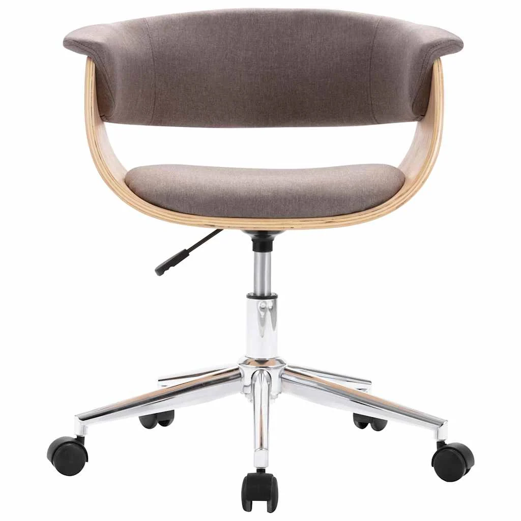 Chaise pivotante de bureau Bois courbé 59,5 x 58 x 74 cm taupe tissu – vue de côté