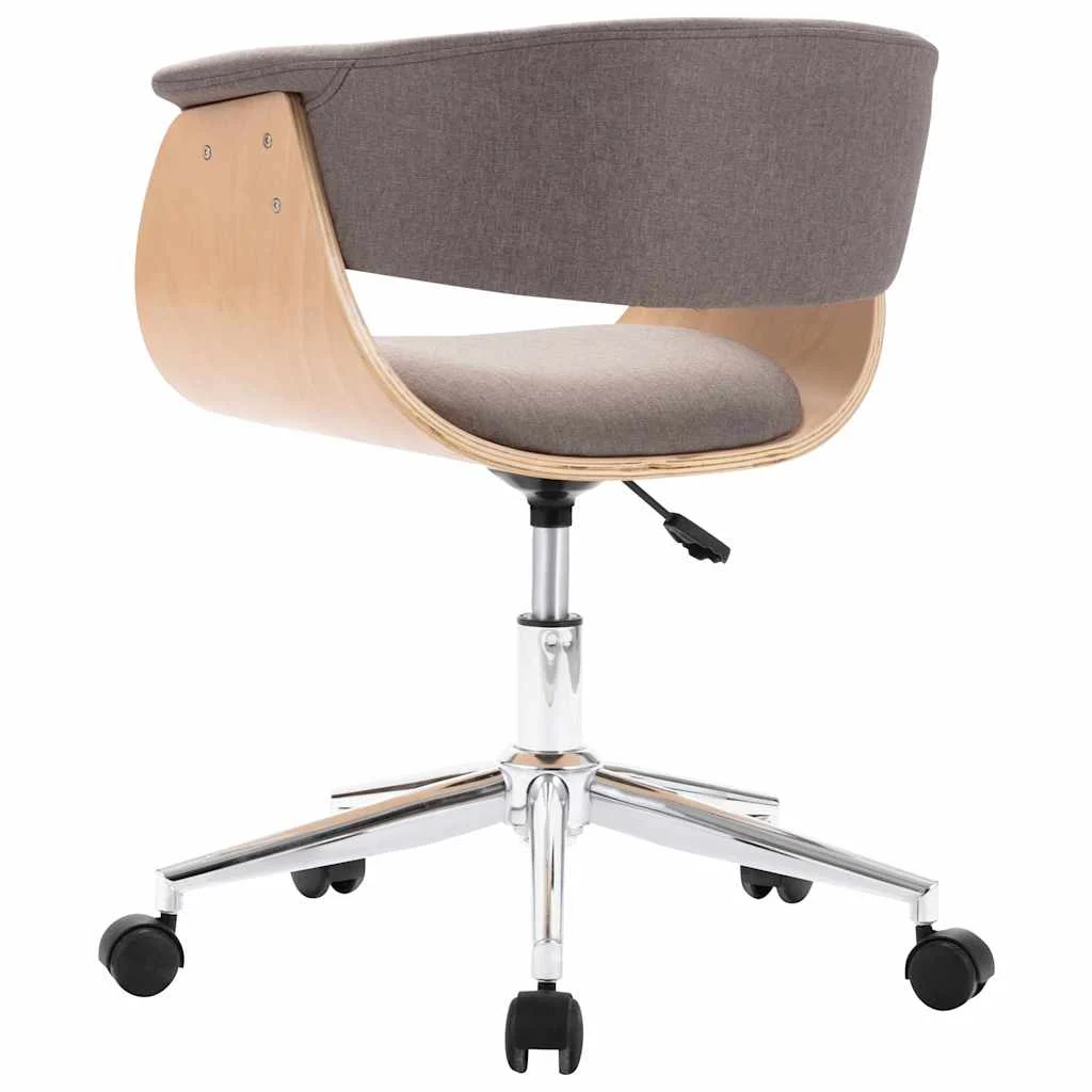 Chaise pivotante de bureau Bois courbé 59,5 x 58 x 74 cm taupe tissu – vue de détail
