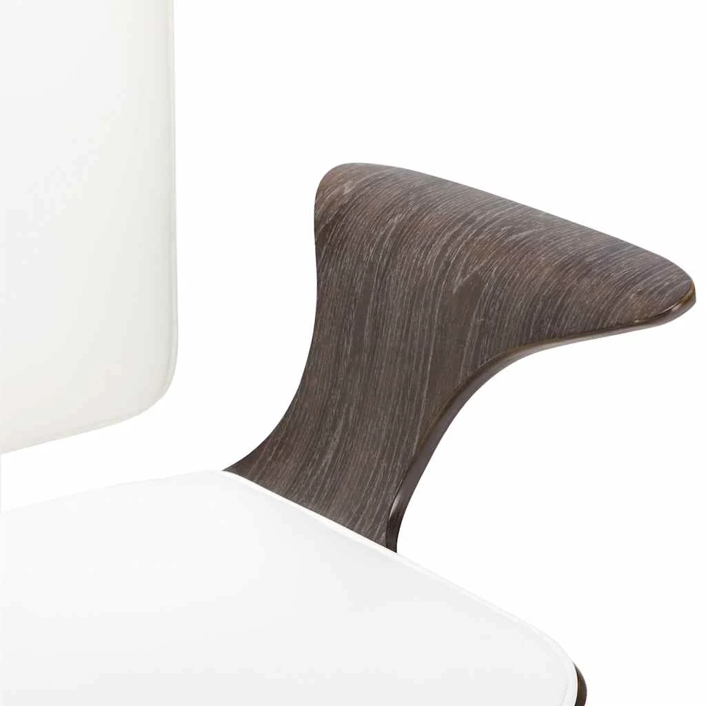 Chaise pivotante de bureau courbé 69 x 61 x 104 cm blanc et gris similicuir – vue en situation