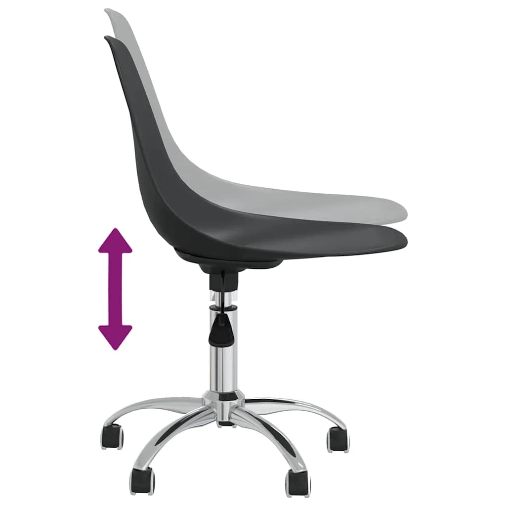 Chaise pivotante de bureau PP 46 x 59 x 88 cm gris clair métal – vue de dessus