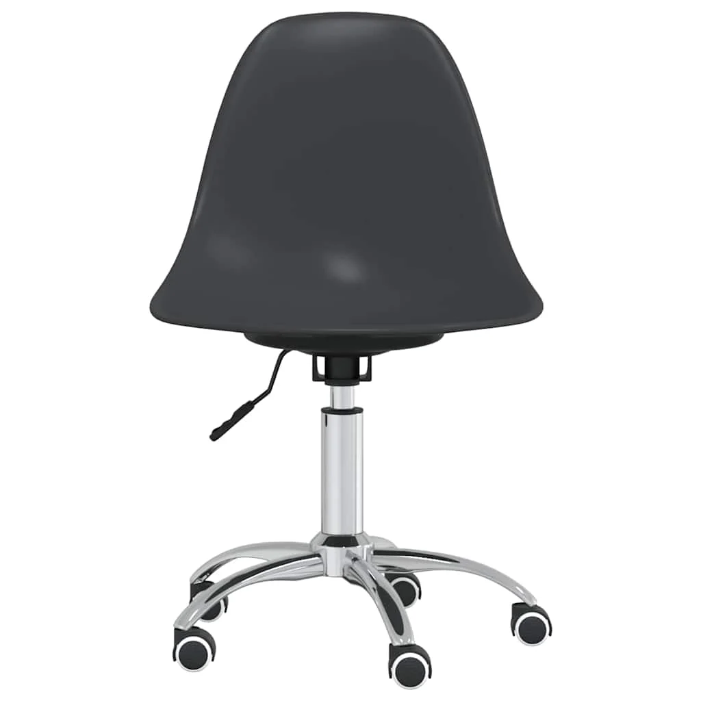 Chaise pivotante de bureau PP 46 x 59 x 88 cm gris clair métal – vue de côté