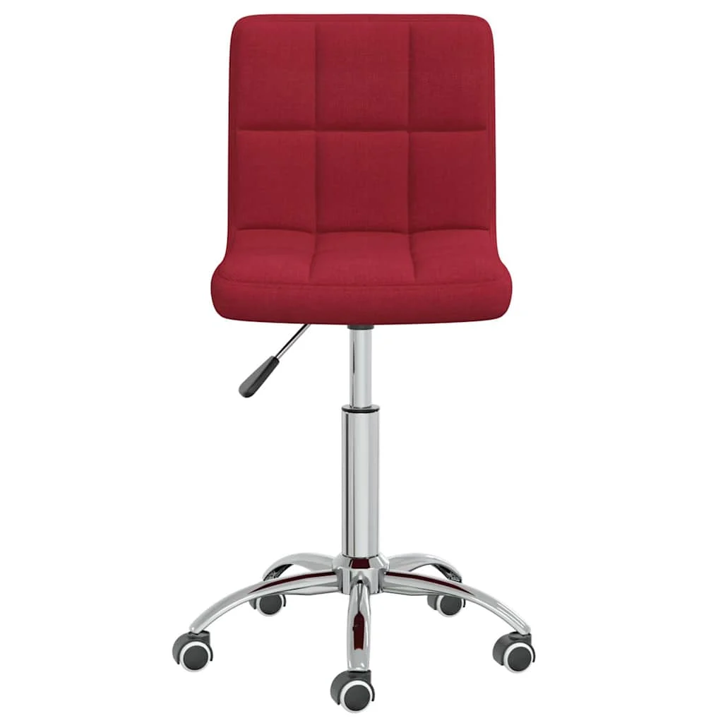 Chaise pivotante de bureau rouge bordeaux tissu – vue de côté
