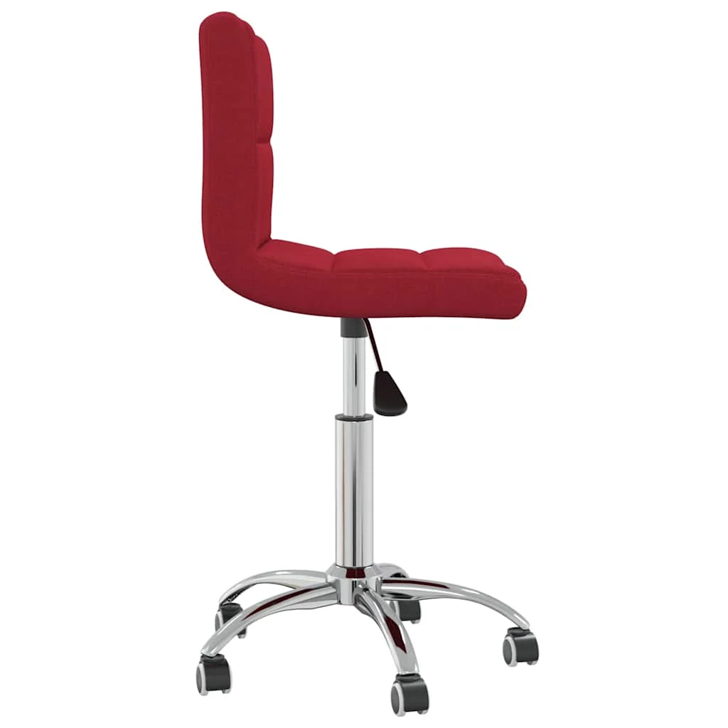 Chaise pivotante de bureau rouge bordeaux tissu – vue de détail