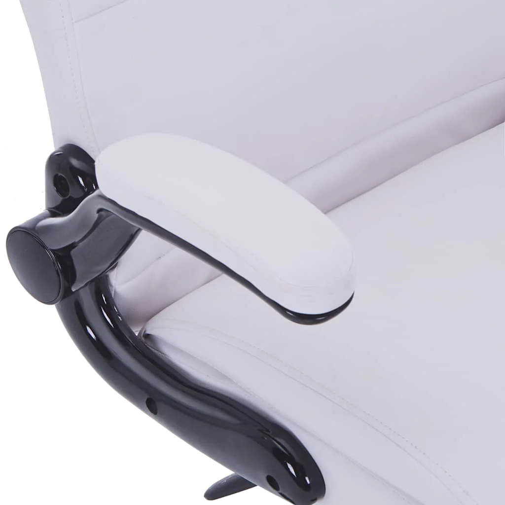 Chaise réglable pivotante 68 x 74 x 128 cm blanc similicuir – vue de détail