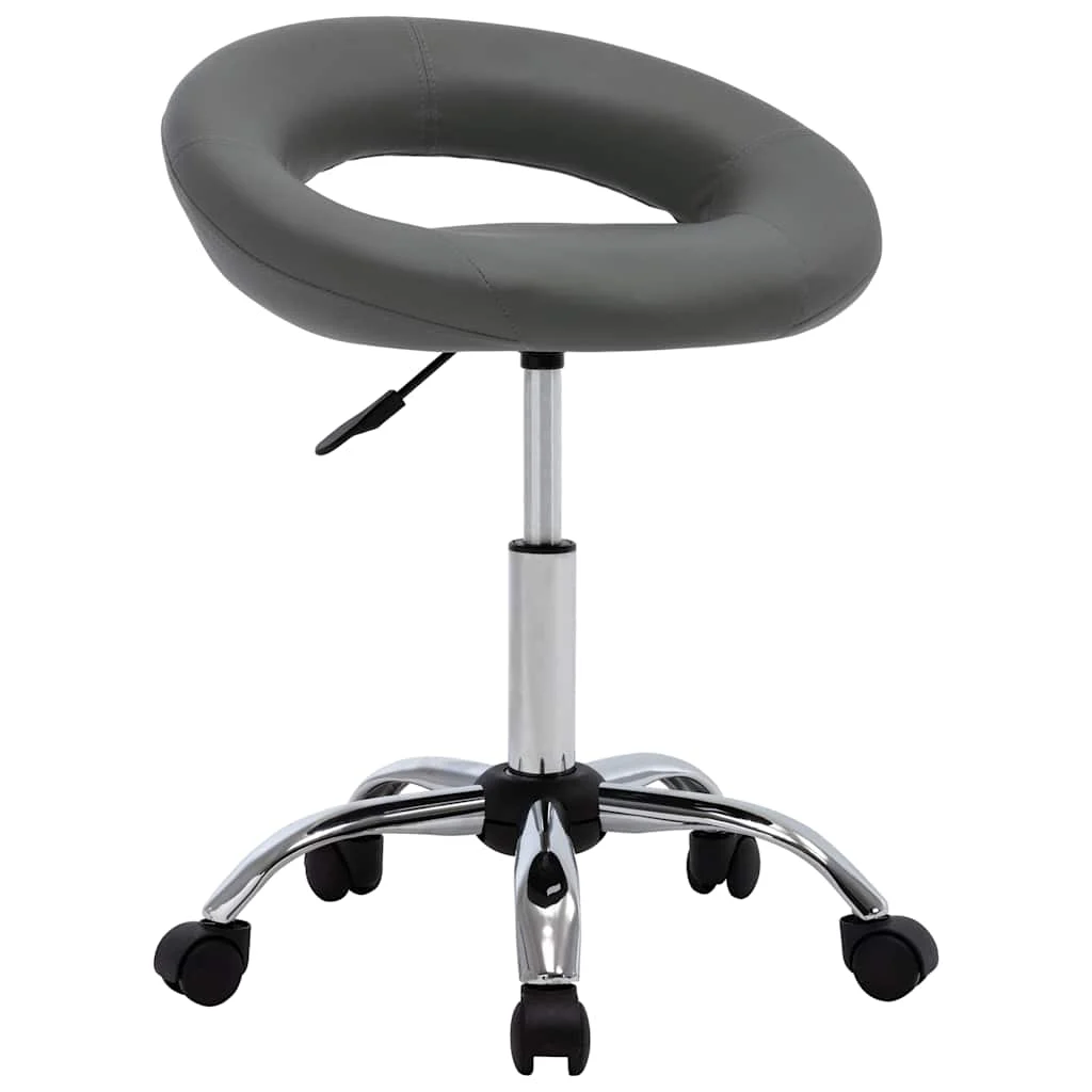 Chaise de travail roulante 46 x 43 x 66 cm gris similicuir – vue d’ensemble